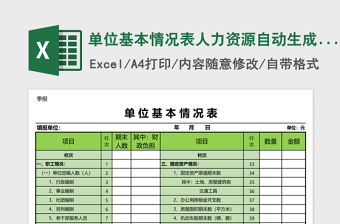 2025单位基本情况表人力资源自动生成excel表格模板