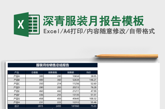 2025深青服装月报告excel表格模板