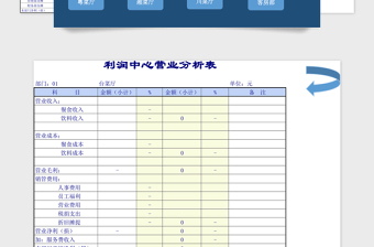 利润中心营业分析表excel模板管理系统下载