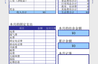 2025家庭记帐本excel表格模板