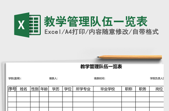 2025教学管理队伍一览表Excel模板