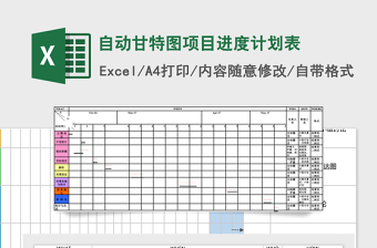 自动甘特图项目进度计划表excel表格下载