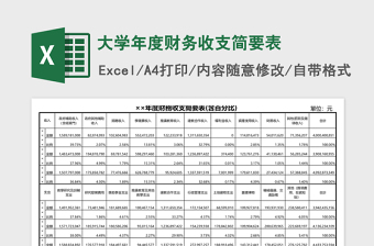 2025大学年度财务收支简要表Excel表格