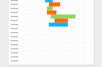 月份项目工程进度甘特图excelexcel模板