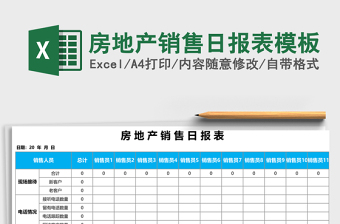 2025房地产销售日报表excel表格模板