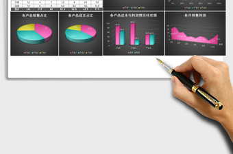 黑色销售业绩分析图表excel表格下载