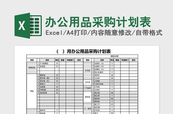 办公用品采购计划表免费下载