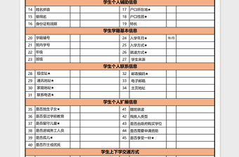 学生基本信息表模板excel模板