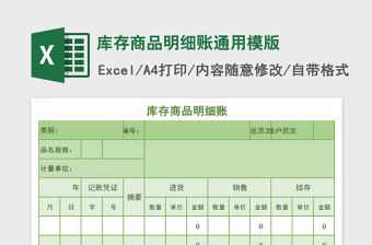 2025库存商品明细账通用模版