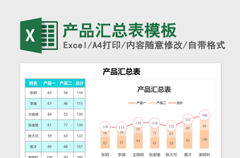 产品汇总表excel表格模板