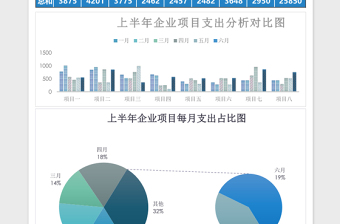 2025上半年企业项目支出分析报表Excel模板表格