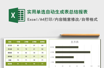 2025实用单选自动生成表总结报表excel模板