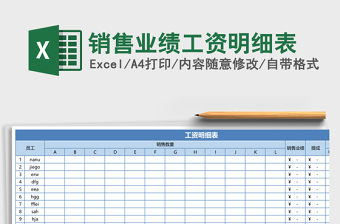 2025销售业绩工资明细表Excel模板