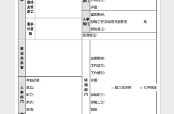 2025人员试用申请及核定表excel模板