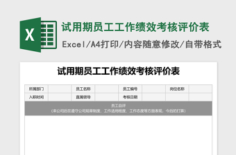 试用期员工工作绩效考核评价表下载