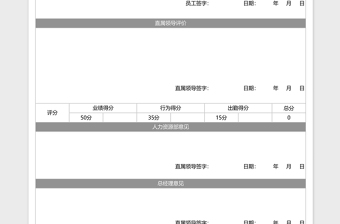 试用期员工工作绩效考核评价表下载