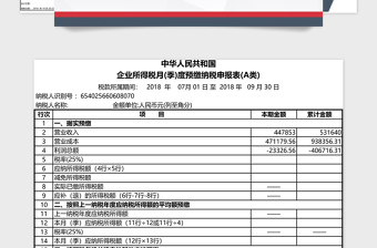 所得税预缴纳税申报表Excel管理系统下载