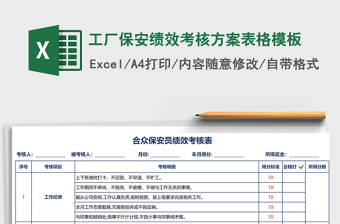 工厂保安绩效考核方案表格模板免费下载