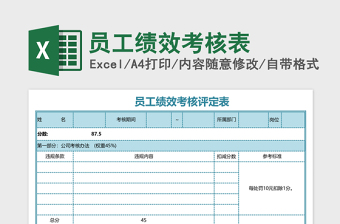 员工绩效考核表excel表格下载