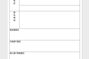 内部岗位竞聘报名表excel表格下载