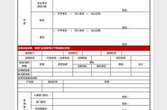 人事招聘面试面谈记录表excel表格下载