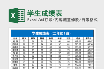 学生成绩表Excel表格