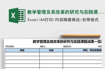 2025教学管理及其改革的研究与实践课题成果一览表Excel模板