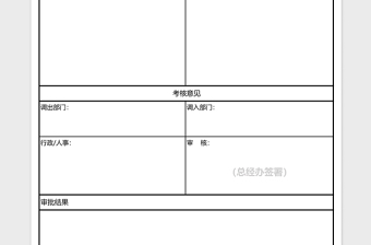 员工岗位调动申请表excel模板