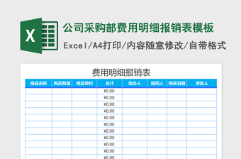 公司采购部费用明细报销表excel表格模板