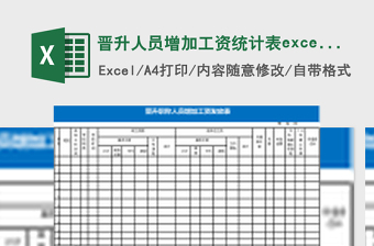 2025晋升人员增加工资统计表excel表模板