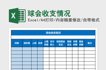 2025球会收支情况Excel模板