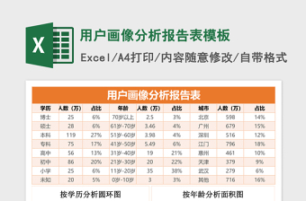 用户画像分析报告表excel模板