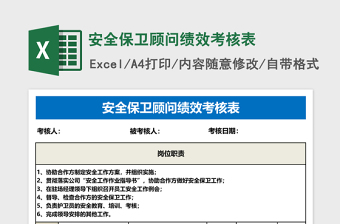 安全保卫顾问绩效考核表下载