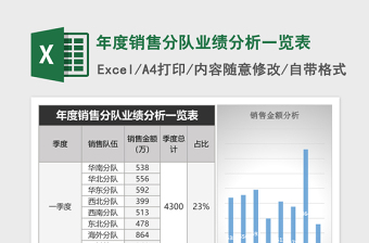 年度销售分队业绩分析一览表下载