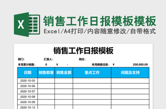 销售工作日报模板excel模板