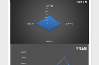 深蓝色APP推广excel模板