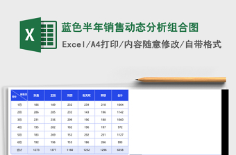 2025蓝色半年销售动态分析组合图excel模板