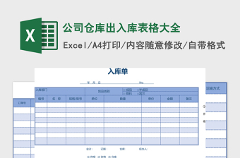 2025仓库出库excel表格大全