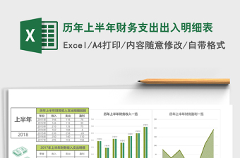 2025历年上半年财务支出出入明细表excel表格