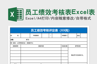 简约员工绩效考核表Excel表