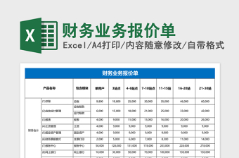 2025财务业务报价单excel模板