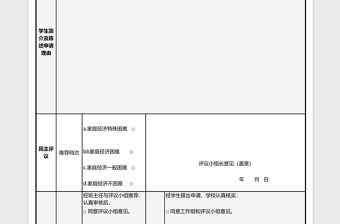 2025贫困生申请表格excel模板