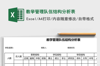 2025教学管理队伍结构分析表Excel模板