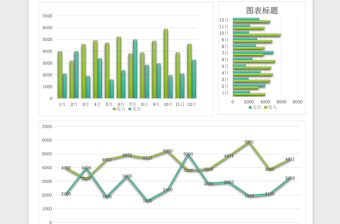 简约全年每月收支对比数据表excel模板