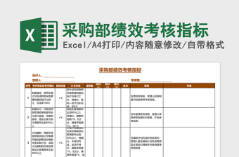 部门经理及主管绩效考核表通用