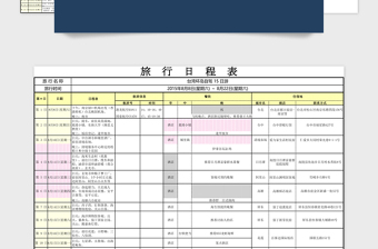 全面旅游计划模板excel管理系统下载