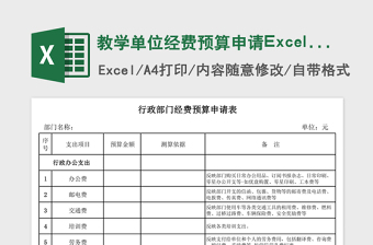 2025教学单位经费预算申请Excel表