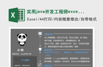 2025实用java开发工程师excel简历模板