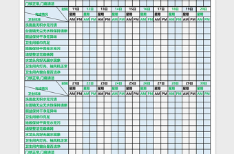 卫生间、宿舍楼、厂区清洁记录表免费下载