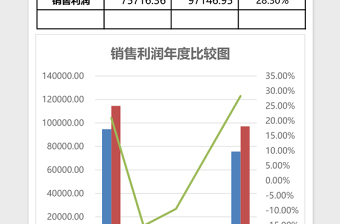 2025销售利润年度比较图表Excel模板